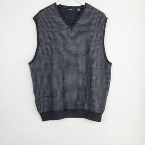 IZOD Men's Gray Heather Cotton Fancies V-Neck Pullover Knit Vest Size XXL